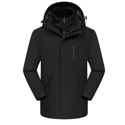 Jacket 3 in 1 Removable Silver Fox Fleece Liner Windbreaker Jacket Waterproof Mountaineering Clothing