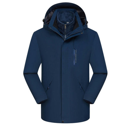 Jacket 3 in 1 Removable Silver Fox Fleece Liner Windbreaker Jacket Waterproof Mountaineering Clothing