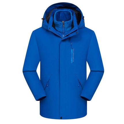 Jacket 3 in 1 Removable Silver Fox Fleece Liner Windbreaker Jacket Waterproof Mountaineering Clothing