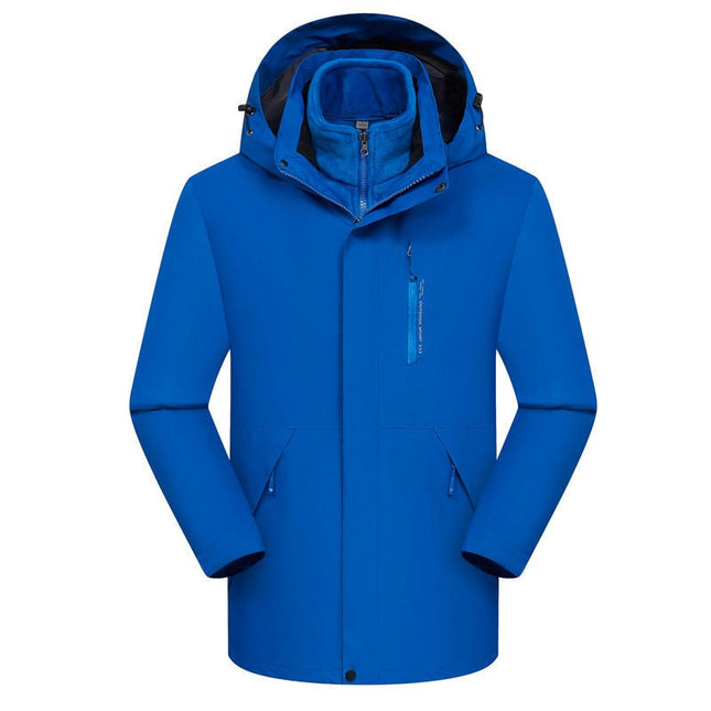 Jacket 3 in 1 Removable Silver Fox Fleece Liner Windbreaker Jacket Waterproof Mountaineering Clothing