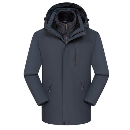 Jacket 3 in 1 Removable Silver Fox Fleece Liner Windbreaker Jacket Waterproof Mountaineering Clothing