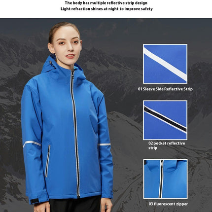 Autumn and Winter Plus Welvet Warm Jacket Outdoor Hooded Mountaineering Clothing Windproof Jacket