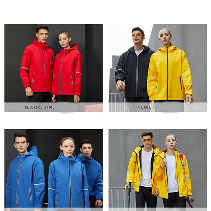 Autumn and Winter Plus Welvet Warm Jacket Outdoor Hooded Mountaineering Clothing Windproof Jacket