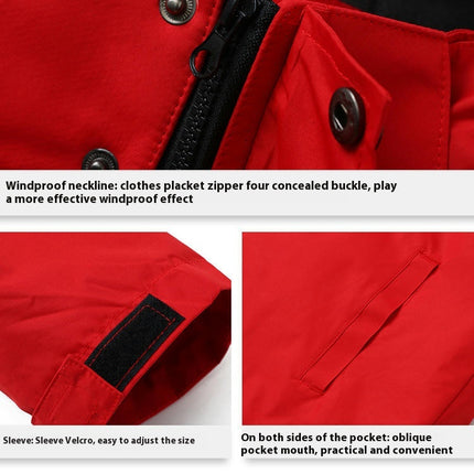 Men's and Women's Ski Jacket Warm Winter Coat Hooded  Waterproof Mountain Windbreaker for Hiking Traval