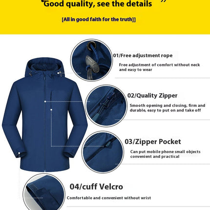 Mens Lightweight Waterproof Windproof Raincoat Hooded jackets for Men Hiking Cycling Travel