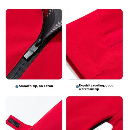Outdoor Solid Color Thin Jacket - Windproof Jacket Men's Hooded Mountaineering Clothing