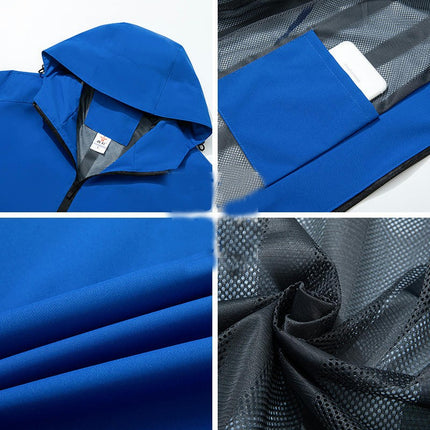 Outdoor Solid Color Thin Jacket - Windproof Jacket Men's Hooded Mountaineering Clothing