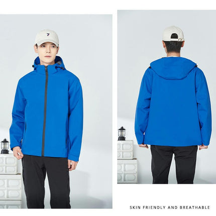 Outdoor Solid Color Thin Jacket - Windproof Jacket Men's Hooded Mountaineering Clothing