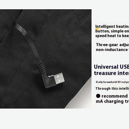 Heating Jacket Men's and Women's Outdoor Plus Velvet Warm Mountaineering Clothes USB Charging Heating Clothes