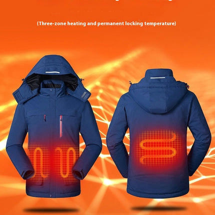 Heated Jacket for Men and Women, Winter Coat, Carbon Fiber Heating Wire Heated Hooded Jacket