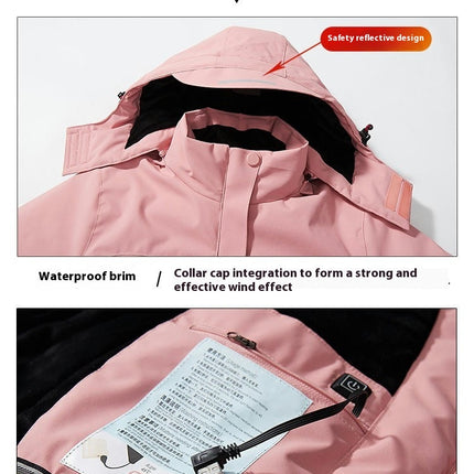 Heated Jacket for Men and Women, Winter Coat, Carbon Fiber Heating Wire Heated Hooded Jacket