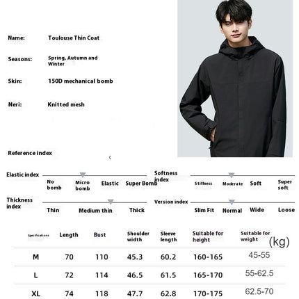 Thin Jacket-Outdoor Windproof and Rainproof Hooded Men's and Women's Mountaineering Clothes