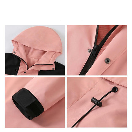 Men and Women Windproof Jacket Waterproof Lightweight Mountain Sport Jacket Hooded Raincoat