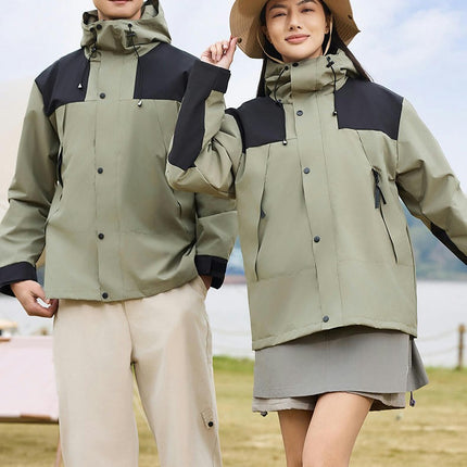 Men and Women Windproof Jacket Waterproof Lightweight Mountain Sport Jacket Hooded Raincoat
