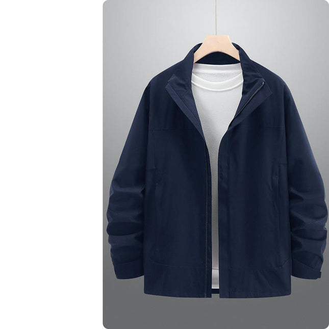 Men's Rain Jacket Waterproof with Hooded Hiking Coat Lightweight Windbreaker