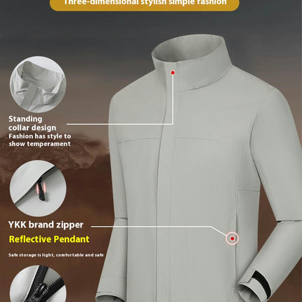 Men's Rain Jacket Waterproof with Hooded Hiking Coat Lightweight Windbreaker