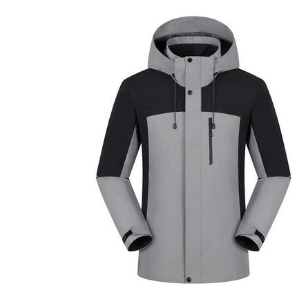 Men's Ski Jacket 3 in 1 Waterproof Winter Snow Jacket Windproof Hooded with Inner Warm Fleece Coat