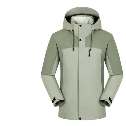 Men's Ski Jacket 3 in 1 Waterproof Winter Snow Jacket Windproof Hooded with Inner Warm Fleece Coat