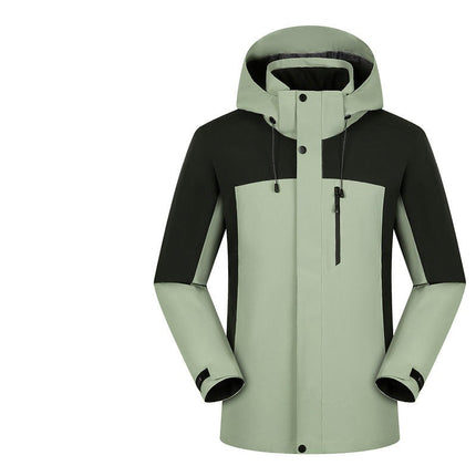Men's Ski Jacket 3 in 1 Waterproof Winter Snow Jacket Windproof Hooded with Inner Warm Fleece Coat