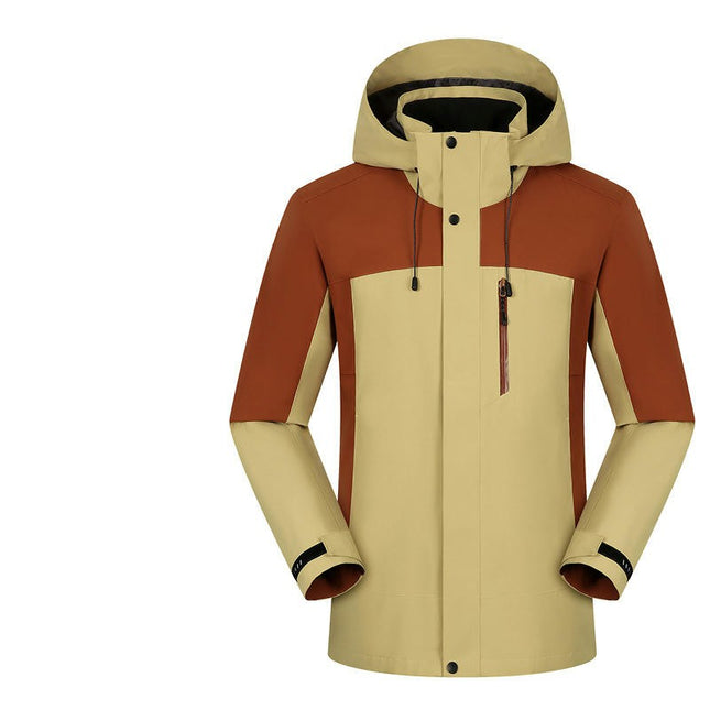Men's Ski Jacket 3 in 1 Waterproof Winter Snow Jacket Windproof Hooded with Inner Warm Fleece Coat