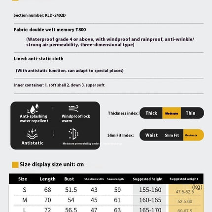 Men's Ski Jacket 3 in 1 Waterproof Winter Snow Jacket Windproof Hooded with Inner Warm Fleece Coat