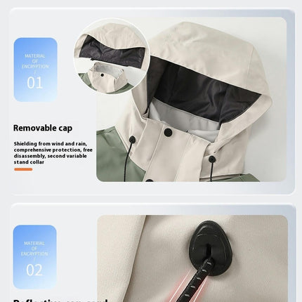 Men's Ski Jacket 3 in 1 Waterproof Winter Snow Jacket Windproof Hooded with Inner Warm Fleece Coat