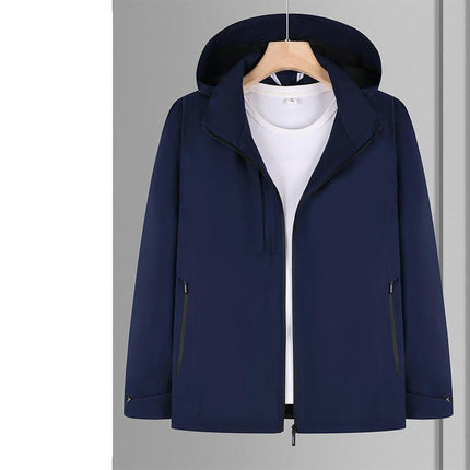 Solid Color Thin Jacket-Outdoor Hooded Jacket Windproof and Waterproof Mountaineering Clothing