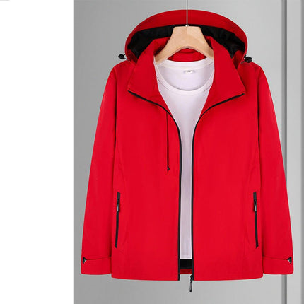 Solid Color Thin Jacket-Outdoor Hooded Jacket Windproof and Waterproof Mountaineering Clothing