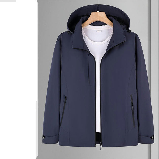 Solid Color Thin Jacket-Outdoor Hooded Jacket Windproof and Waterproof Mountaineering Clothing