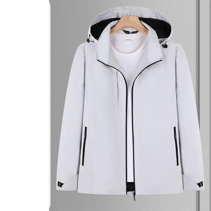 Solid Color Thin Jacket-Outdoor Hooded Jacket Windproof and Waterproof Mountaineering Clothing
