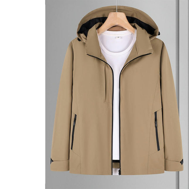 Solid Color Thin Jacket-Outdoor Hooded Jacket Windproof and Waterproof Mountaineering Clothing