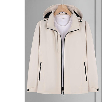 Solid Color Thin Jacket-Outdoor Hooded Jacket Windproof and Waterproof Mountaineering Clothing