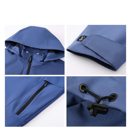 Solid Color Thin Jacket-Outdoor Hooded Jacket Windproof and Waterproof Mountaineering Clothing