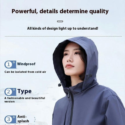 Solid Color Thin Jacket-Outdoor Hooded Jacket Windproof and Waterproof Mountaineering Clothing