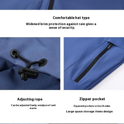 Solid Color Thin Jacket-Outdoor Hooded Jacket Windproof and Waterproof Mountaineering Clothing