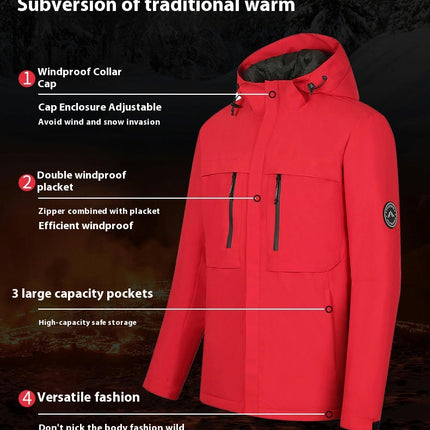 Men's and Women's Warm Jackets, Graphene Heat Storage Parkas, Windproof Mountaineering Clothing