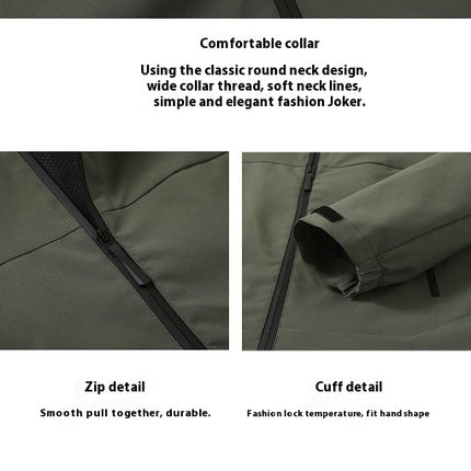 Men's and Women's Stand Collar Thin Jacket Spring and Autumn Outdoor Windproof and Rainproof Jacket