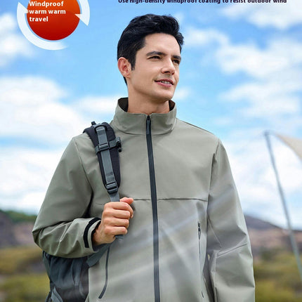 Men's and Women's Stand Collar Thin Jacket Spring and Autumn Outdoor Windproof and Rainproof Jacket