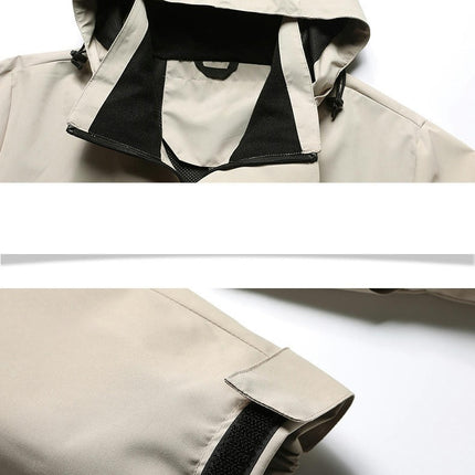 Mens Windproof Jacket Waterproof Lightweight Mountain Sport Jacket Hooded Windbreaker Raincoat