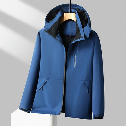 Mens Windproof Jacket Waterproof Lightweight Mountain Sport Jacket Hooded Windbreaker Raincoat