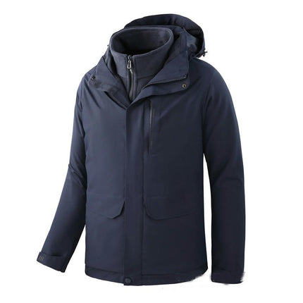 3 in 1 Ski Jacket Waterproof Winter Jacket Windproof Hooded with Inner Warm Fleece Coat