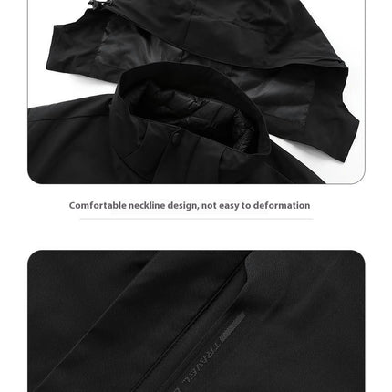 3 in 1 Ski Jacket Waterproof Winter Jacket Windproof Hooded with Inner Warm Fleece Coat