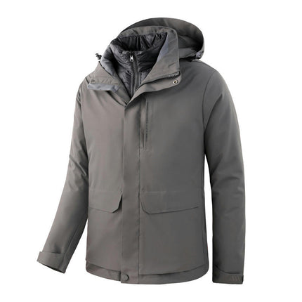 Winter Outdoor Three-In-One Jacket With Detachable Down Liner, Windproof and Rainproof Jacket