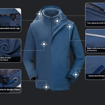 Ski Jackets Waterproof Fleece Snow Coat 3 in 1 Snowboarding Jackets Winter Warm Windbreaker Raincoat