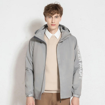 Waterproof 3-in-1 Ski Jacket, Winter Windproof Hooded Jacket with Inner Fleece Warm Coat