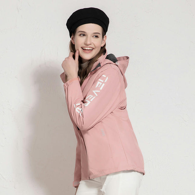 Waterproof 3-in-1 Ski Jacket, Winter Windproof Hooded Jacket with Inner Fleece Warm Coat