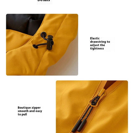 Waterproof Rain Jacket Lightweight Raincoat Hooded Hiking Jacket Softshell Windbreaker