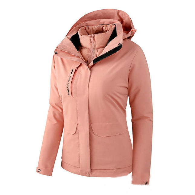 3 in 1 Jacket for Men and Women Outdoor Windproof and Waterproof with Removable Down Liner