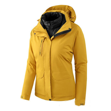3 in 1 Jacket for Men and Women Outdoor Windproof and Waterproof with Removable Down Liner