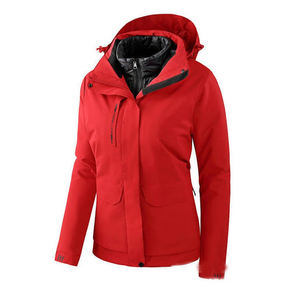 3 in 1 Jacket for Men and Women Outdoor Windproof and Waterproof with Removable Down Liner
